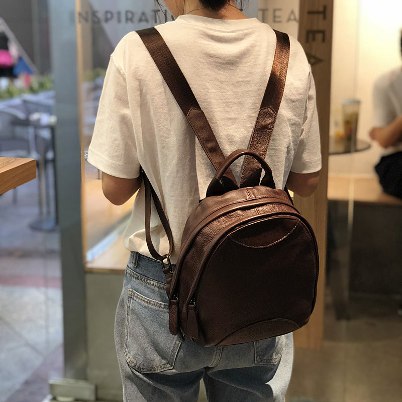 Women Genuine Cowhide Leather Backpack Bag