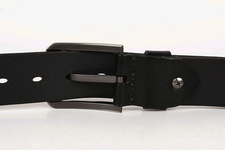 Wide Leather Belt with Silver Studs and Aztec Rivets