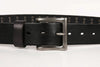 Genuine Leather Punk Belt with Silver Cross Rivets