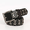 Genuine Leather Punk Belt with Silver Cross Rivets