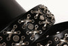 Genuine Leather Punk Belt with Silver Cross Rivets