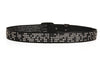 Wide punk studded leather belt with eyelets