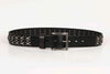 Genuine Leather Punk Belt with Silver Cross Rivets