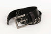 Genuine Leather Punk Belt with Silver Cross Rivets