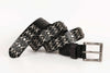 Genuine Leather Punk Belt with Silver Cross Rivets