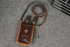 Leather Crossbody Phone Bag with Gothic Cross Hardware