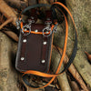 Leather Crossbody Phone Bag with Gothic Cross Hardware