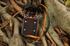Leather Crossbody Phone Bag with Gothic Cross Hardware