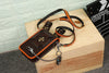 Leather Crossbody Phone Bag with Gothic Cross Hardware