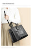 Black Crocodile Print Leather Shoulder Bag Crossbody