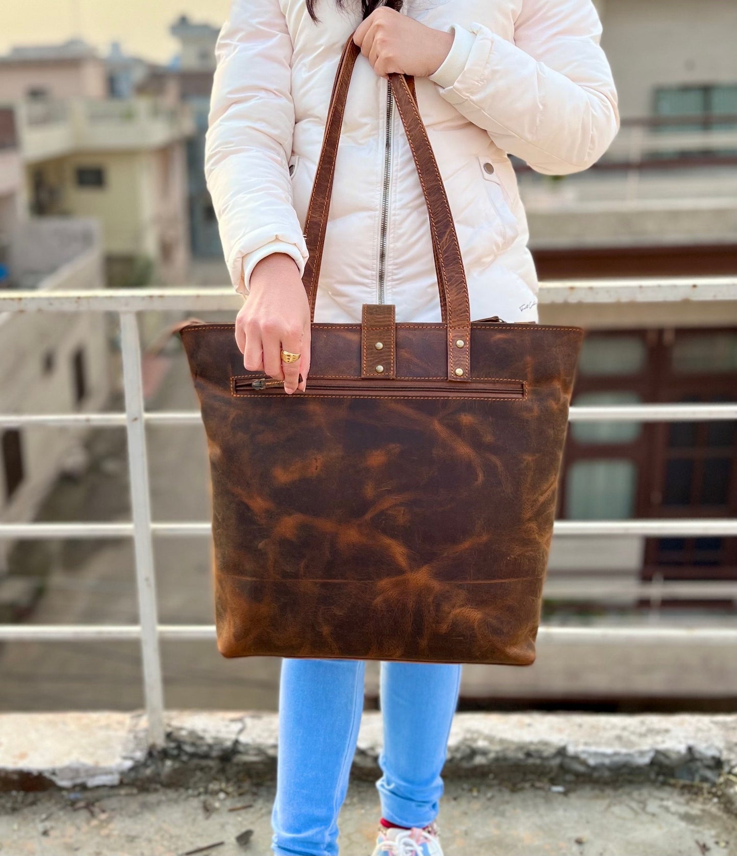 women's leather tote bags