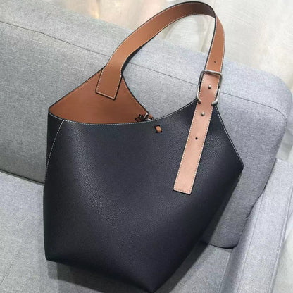 Genuine Leather Bucket Bag