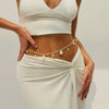 Women’s Gold Starfish Waist Chain with Turquoise Colored Beads