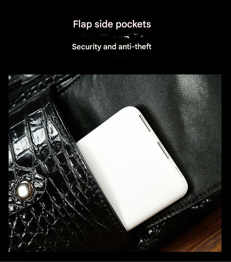 Men genuine crocodile leather backpack