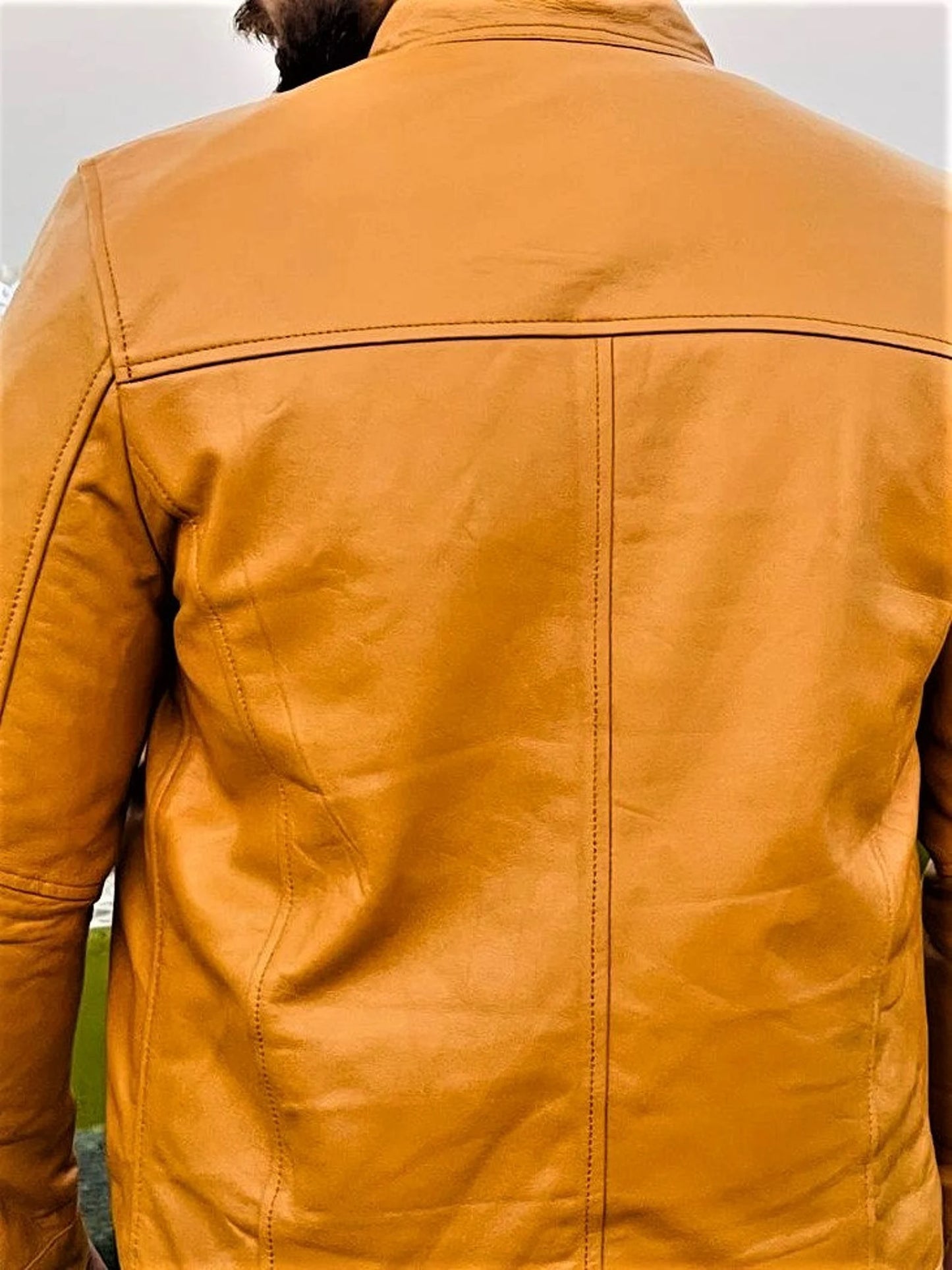 Men's Brown Handmade Biker Real Leather Jacket