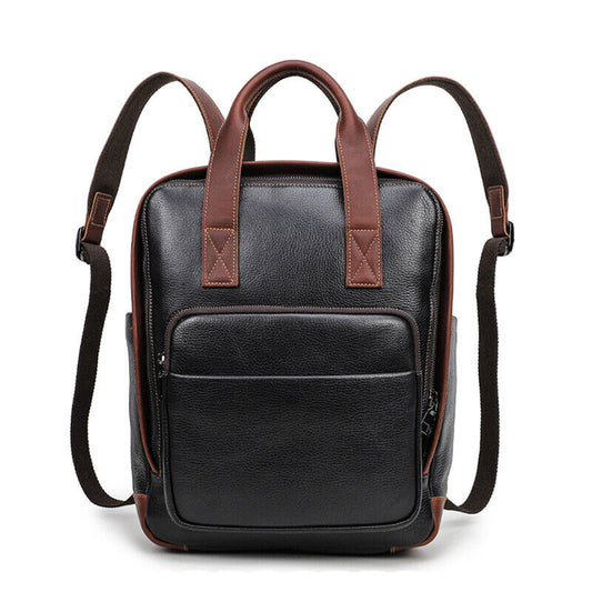 Leather Laptop Backpack Shoulder Bag