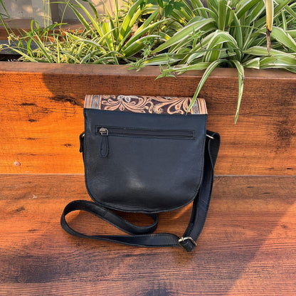 Tooled Cowhide Crossbody Bag