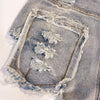Women's Ripped Denim Micro Shorts