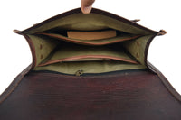 Dark Leather Satchel Crossbody Bag