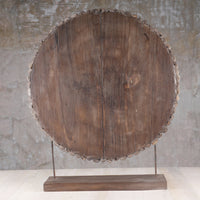 Contemporary Driftwood Tabletop Circle Sculpture