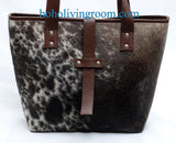 Speckled Hair On Cowhide Tote Purse
