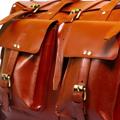 Full Grain Waxed Leather Messenger Duffle Bag