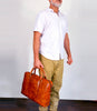 Real Leather Messenger Book Bag