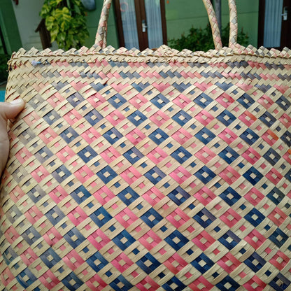 Handmade palm leaf shopping Tote bag