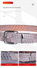 Women punk rhinestone stud faux leather belt