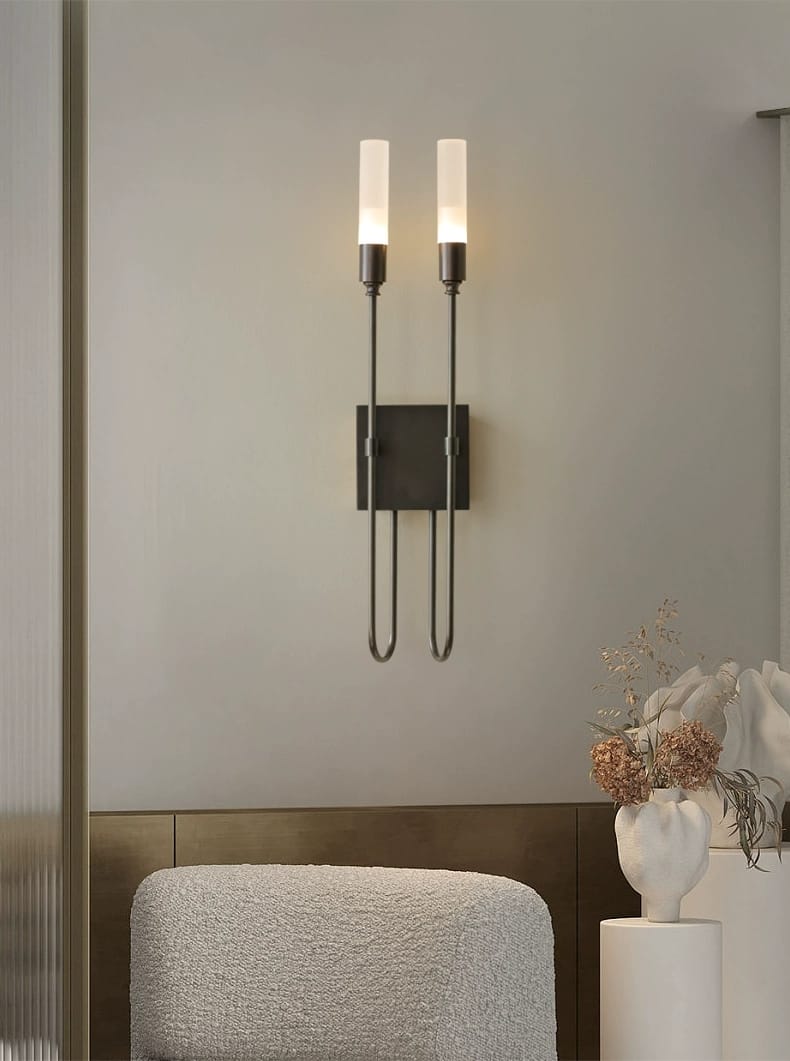 French Style Double Head Brass Wall Sconce Light