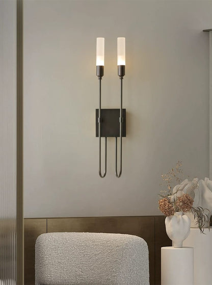 French Style Double Head Brass Wall Sconce Light
