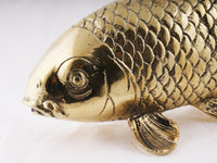 Elegant Brass Koi Fish Statue Decor