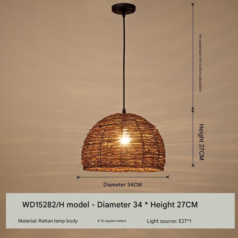 Bamboo woven pendant ceiling light shade 5 110V-120V For US CA