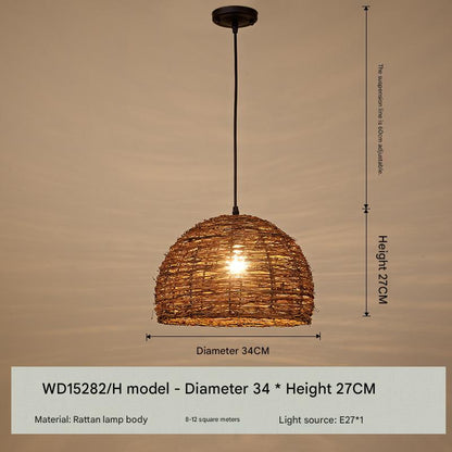 Bamboo woven pendant ceiling light shade 5 110V-120V For US CA