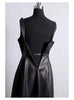 long sleeveless leather dress