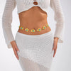 Women’s Silver Tone Geometric Stone Waist Chain