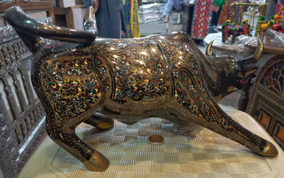 Brass Handmade Bull Statue Sculpture Decor