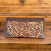 tooled leather long wallet bifold