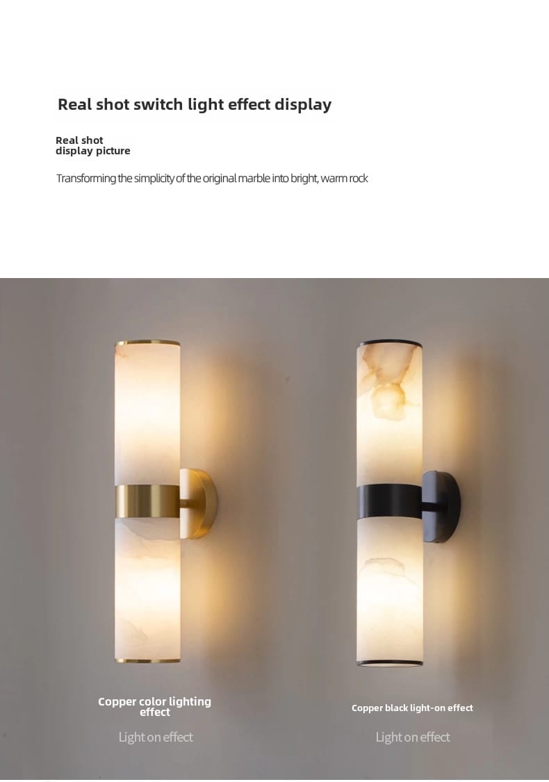 Marble Lamp Spanish Marble Solid Copper Wall Sconce