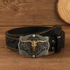 Men’s Western Longhorn Cowboy Leather Belt