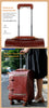 Leather Carry On Suitcase Trolley Case with Spinner Wheels