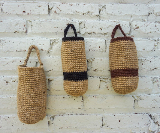 Jute Crochet hanging basket for dried flowers