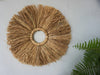 Seagrass palm leaves fringe round wall decor