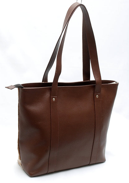 Leather Tricolor Cowhide Tote Bag