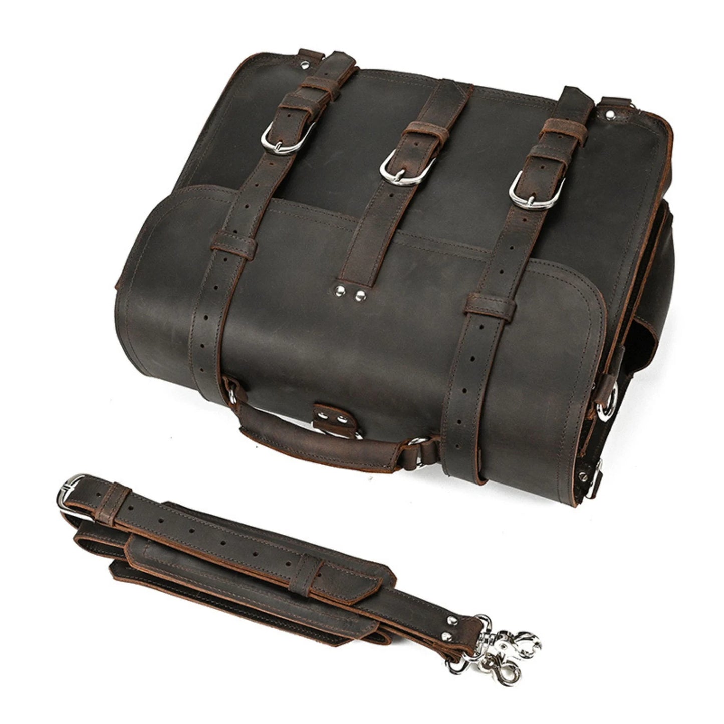 Genuine leather rucksack briefcase bag