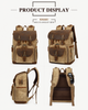 Vintage Canvas Leather Camera Backpack with Dual Buckles and Dividers