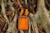 Leather Crossbody Phone Bag with Gothic Cross Hardware