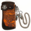 Tooled Leather Wallet for Men with Samurai Engraved