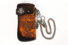 Tooled Leather Wallet for Men with Samurai Engraved