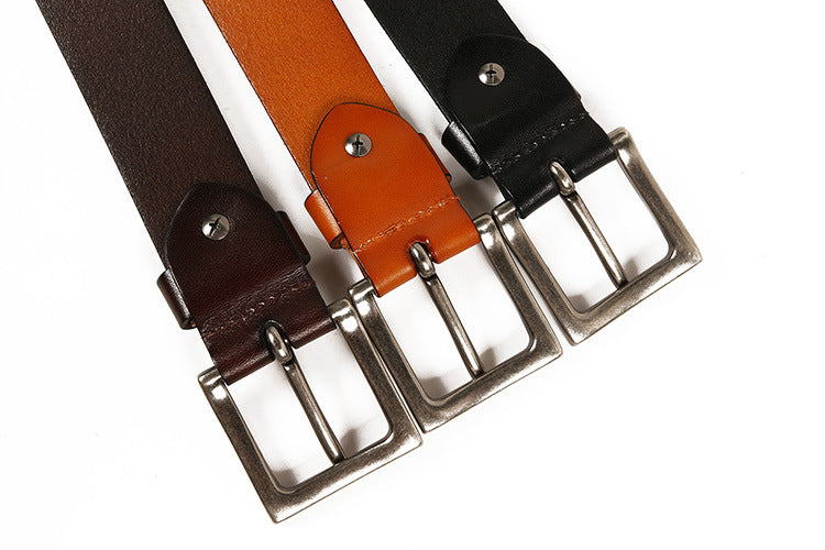 Full Grain Leather Belt with Skull Rivets